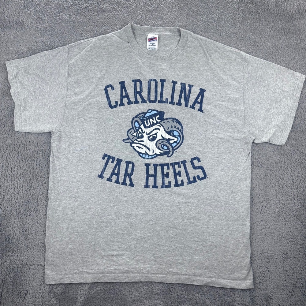 Soffe UNC Tar Heels T-Shirt Mens XL Gray Short Sleeve Rameses Graphic Tee